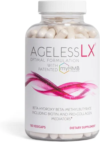 AgelessLX HMB Supplements for Women – Cápsulas potenciadoras de colágeno – Anti-envejecimiento para 40 + constructor muscular magro – Biotina,