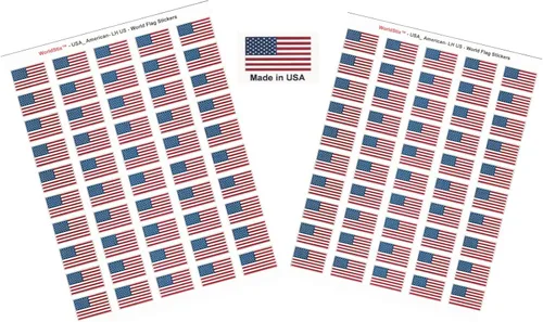 Miniatura 130 de 100 calcomanías de la bandera de Alaska; 1.5" x 1" hechas en Estados Unidos, calcomanías autoadhesivas de la bandera del estado para álbumes