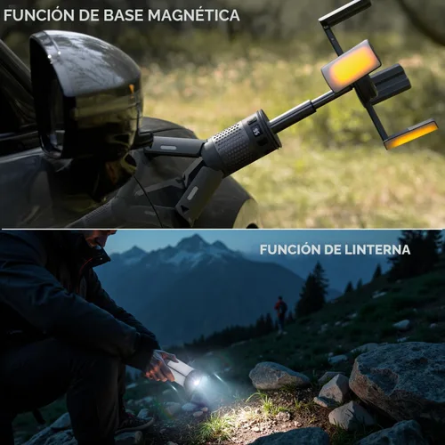 Miniatura 3 de Luces de camping telescópicas, luces de camping recargables con soporte, linternas de camping plegables de 12000mAh, linternas portátiles con base
