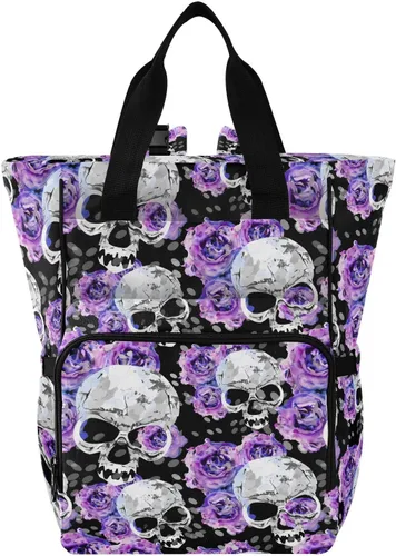Miniatura 8 de MNSRUU Bolsa de pañales Cráneo Bolsa de pañales Mochila Bolsa de pañales de viaje para bebé Bolsas cambiantes de bebé grande, cute 66, Talla única