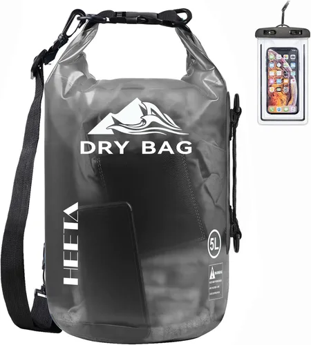 Miniatura 16 de HEETA Bolsa Seca Impermeable para Mujeres y Hombres, 5L/10L/20L/30L/40L Tapa Enrollable Bolsa de Almacenamiento Seca Ligera Mochila con Funda