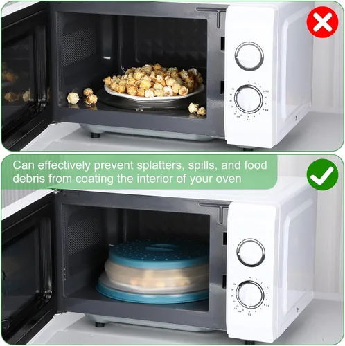 Miniatura 4 de Hoolerry Paquete de 4 cubiertas de silicona para salpicaduras de microondas para alimentos, juego de utensilios de cocina, cubierta para microondas