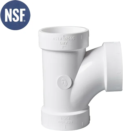 Miniatura 2 de Rainbow Dream Adaptador de tubería en T de PVC DWV de 3 pulgadas - 1 unidad, blanco