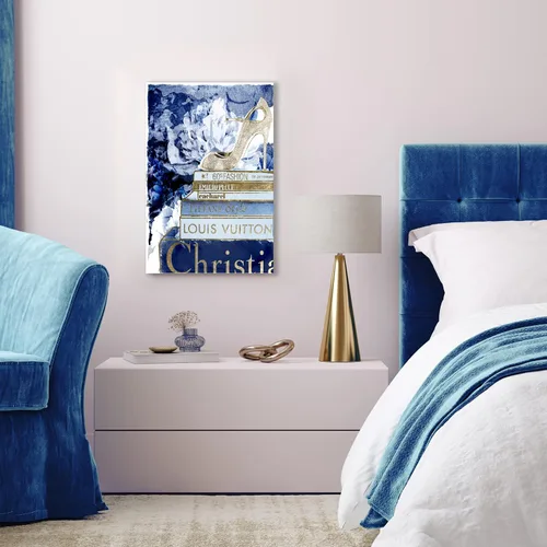 Miniatura 4 de Wynwood Studio Lienzo decorativo para pared con texto en inglés «What's On My Mind Navy Custom», decoración del hogar, 24 x 36 pulgadas, azul, dorado