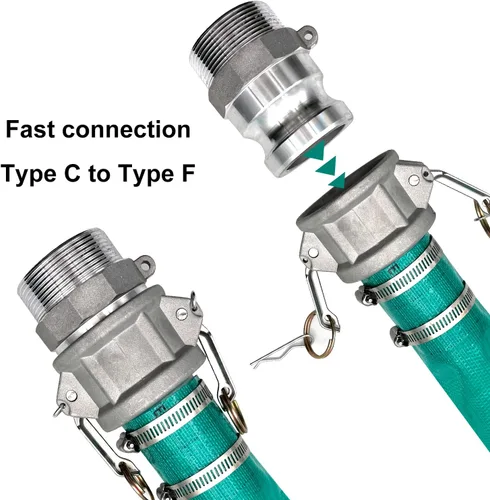 Miniatura 4 de SAFBY Manguera de descarga de bomba de agua con accesorios de aluminio Camlock A C E F, manguera de drenaje de retrolavado resistente de tres capas