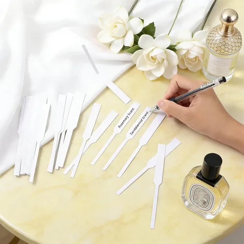 Miniatura 4 de Perfume Tester Strips, 600 Disposable Essential Oil Test Cards, White Ink Blotter Strip for Diffusing Fragrance