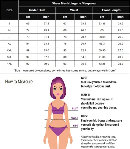 Miniatura 6 de Camisón Avidlove babydoll de encaje lencería sexy camisón de malla ropa de noche para mujer
