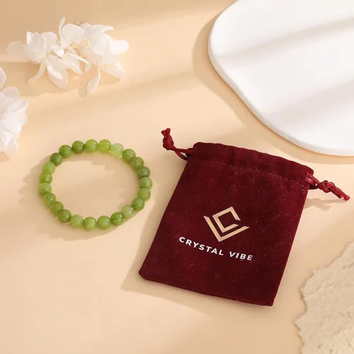 Miniatura 45 de Crystal Vibe Pulseras de cuentas de 0.315 in para mujeres y hombres, pulseras de cristal con piedras preciosas naturales, tamaño elástico ajustable
