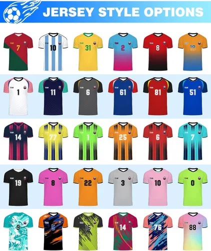 Miniatura 2 de Camiseta de fútbol personalizada con número de nombre de equipo, camiseta deportiva personalizada con logotipo de fútbol para niños, hombres, niños