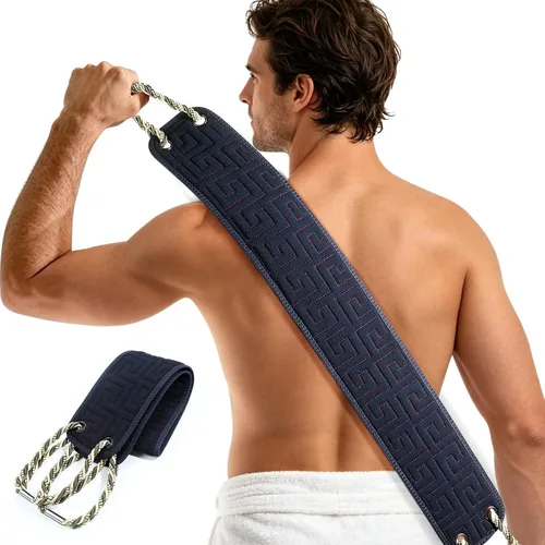 Exfoliador de Espalda para Ducha, Exfoliador de Espalda de 38 Pulgadas de Largo con Dos Asas para Hombres y Mujeres con Acné, Limpiador Corporal de