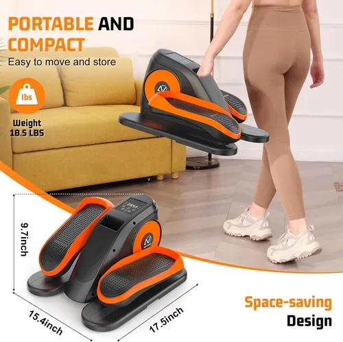 Miniatura 6 de Under Desk Elliptical Machine, Leg Exerciser While Sitting for Seniors with Remote Control & 12-Speeds, Quiet Portable Electric Seated Pedal