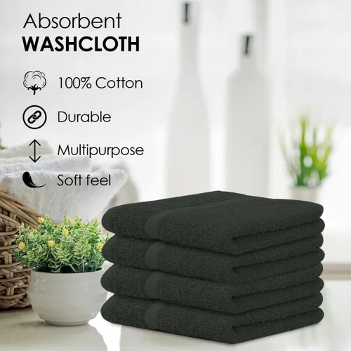 Miniatura 6 de Avalon Towels Paños de algodón – (Paquete de 60) Tamaño 12x12 pulgadas, 100% algodón hilado en anillo, toallas de cara suaves y absorbentes, toallas
