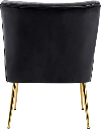 Miniatura 7 de WO Home Furniture - Silla decorativa de terciopelo copetudo de 25 pulgadas de ancho con patas de metal dorado resistentes a la corrosión, asiento