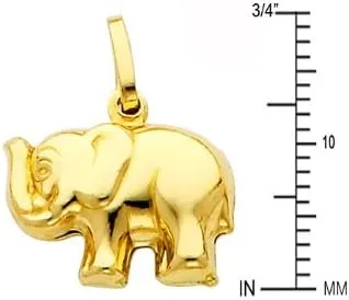 Miniatura 2 de Colgante de elefante de oro amarillo de 14 quilates.