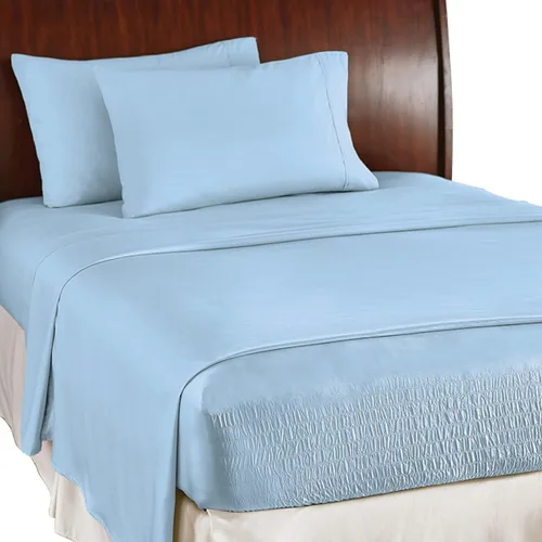 Miniatura 11 de Collections Etc Bed Tite - Juego de sábanas de microfibra suave, incluye sábana encimera, sábana bajera y 2 fundas de almohada, color azul claro