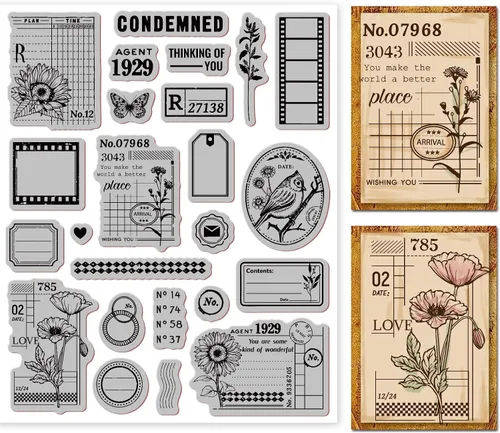 GLOBLELAND Diario de arte con fondo de goma, sello de soporte de arte, sellos de guión para hacer tarjetas y álbumes de fotos, decoración y álbum de