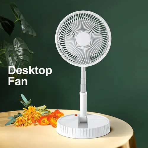 Miniatura 8 de Ventilador recargable plegable portátil – Altura ajustable de 4000 mAh USB-C funciona con pilas, ventilador pequeño silencioso de 4 velocidades
