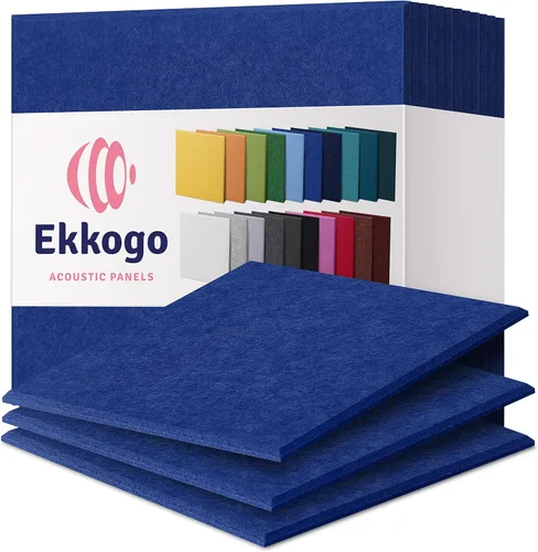 Miniatura 43 de Paneles insonorizantes de alta densidad para pared, forma hexagonal, paquete de 12 unidades de 14" x 12.1" x 0.4", color azul mezclilla Azul denim