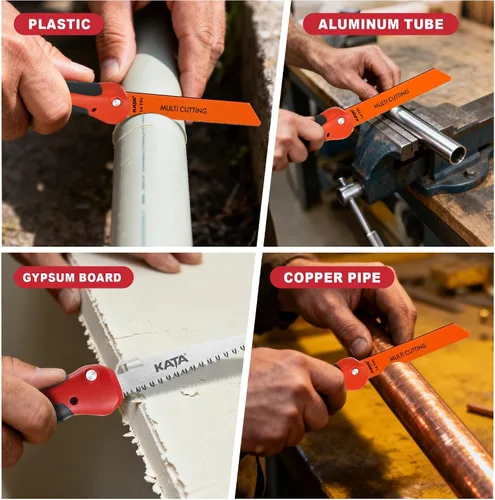 Miniatura 6 de KATA Sierra de mano plegable para manualidades – Cortador de paneles de yeso compacto 2 en 1, herramienta práctica con hoja de corte múltiple