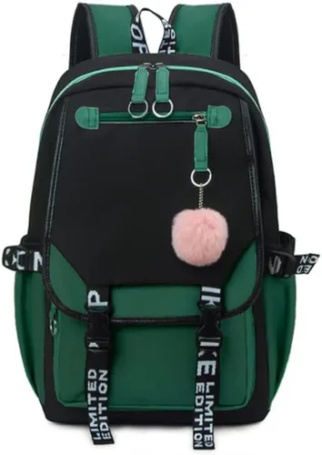 Miniatura 5 de dageraad Mochilas para niñas adolescentes con puerto USB, bonita mochila negra que puede contener cuadernos de 15.6 pulgadas, tabletas. La mochila