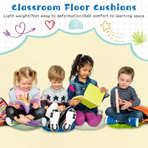 Miniatura 5 de Tinideya 24 Piezas Cojines Redondos de Suelo Almohadas de Suelo Cojines de Asiento de Meditación Asientos Flexibles para Adultos y Niños, Cojines