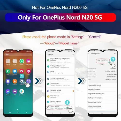 Miniatura 3 de Para OnePlus Nord N20 5G GN2200 CPH2459 Reemplazo de pantalla para OnePlus Nord N20 5G Pantalla LCD Pantalla táctil Digitalizador Asamblea reemplazo