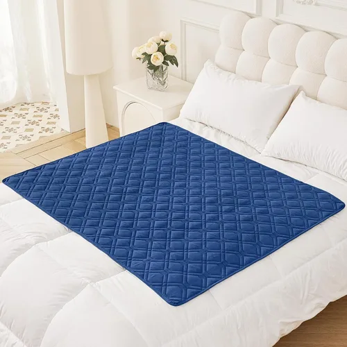 Miniatura 20 de Smiry Funda impermeable para cama de mascota, suave y lavable, para muebles, cama, sofá, reversible, a cuadros (30 x 53 pulgadas, color beige/beige)