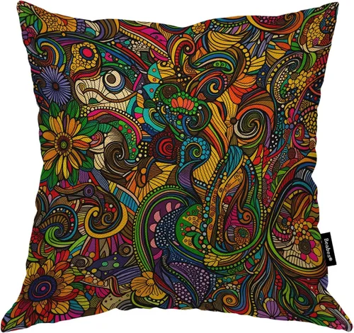 Miniatura 8 de Fundas de almohada de pintura artística, líneas abstractas amarillas y grises, fundas de almohada suaves, funda de cojín para sala de estar, cama