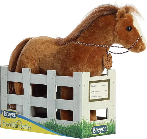 Miniatura 7 de Aurora® Exquisito Breyer® Caballo de peluche – Detalles realistas – Juego imaginativo – Marrón 13 pulgadas