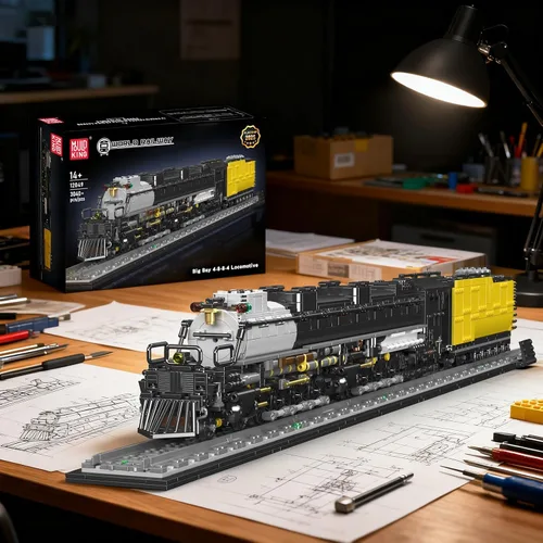 Miniatura 6 de Mould King 12049 - Juego de construcción de locomotora de vapor, más de 3040 piezas, kit de modelo de tren a gran escala con orugas y licitación