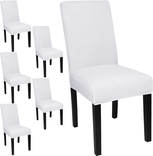 Miniatura 79 de JQinHome Juego de 8 fundas para sillas de comedor, fundas de alta elasticidad extraíbles y lavables, fundas protectoras de asiento para silla