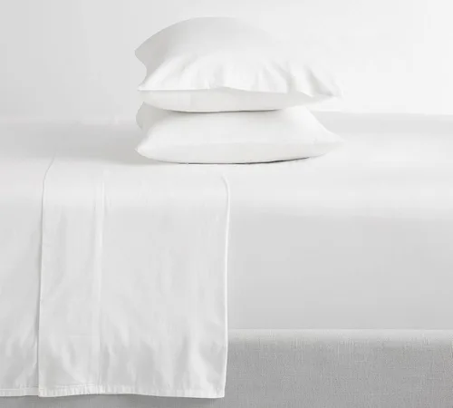Miniatura 2 de Feather & Stitch - Juego de sábanas de 100 % algodón más suaves, ropa de cama de tejido percal de 300 hilos, bolsillo profundo de 16 pulgadas, Blanco