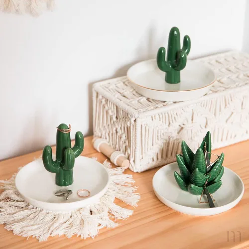 Miniatura 5 de mono living Soporte para anillos de cactus, bandeja de joyería para adolescentes, niñas, plantas pequeñas, cosas geniales, decoración bohemia
