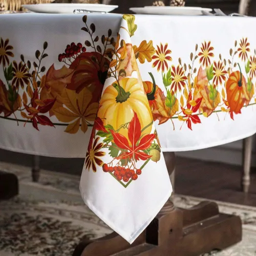 Miniatura 15 de ARTABLE Mantel Rectangular de Primavera con Estampado de Flores, Hierba y Patrones Florales Vintage, Mantel para Mesa de Pascua, Camino de Mesa