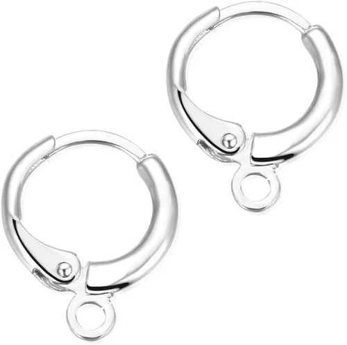 20 ganchos redondos Adabele hipoalergénicos resistentes al deslustre de 0.555 pulgadas (0.551 in), anillos abiertos, alambre de oreja chapado en