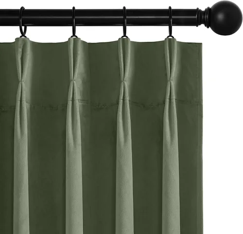 Miniatura 11 de RYB HOME Cortinas plegadas en pinza beige, cortinas suaves con aislamiento térmico y reducción de ruido para bloquear la luz para sala de estar