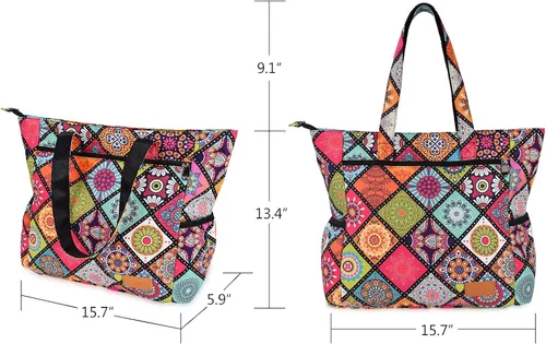 Miniatura 118 de CLOUDMUSIC Bolsa de hombro para enfermeras, profesores, trabajo, gimnasio, viajes, playa, mujeres, con gran capacidad, impermeable