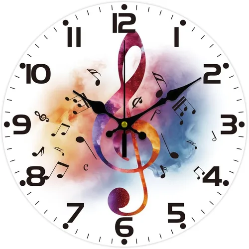 Miniatura 10 de CHGCRAFT Reloj de pared con escena de baño, reloj sin tictac, 12 pulgadas, redondo, decorativo, reloj de pared impreso para decoración de oficina