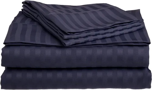 Miniatura 5 de Top Split Queen Sheets-Black Stripe-800 TC 100% algodón egipcio, juego de sábanas de cabeza dividida superior para camas ajustables, sábana bajera