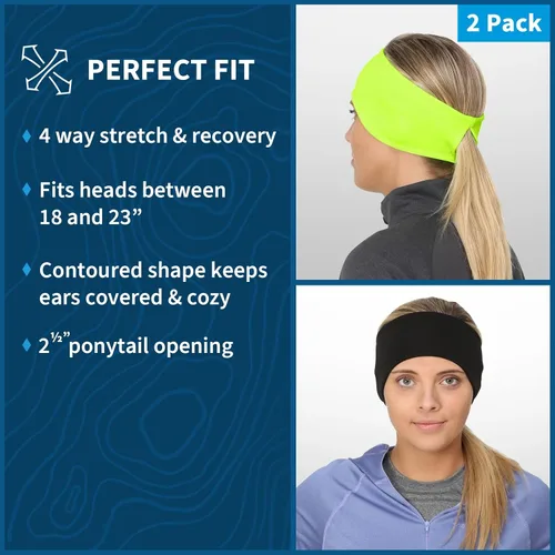 Miniatura 56 de TrailHeads - Diadema para mujer, diseño de cola de caballo, con banda para la oreja que absorbe la humedad, ideal para correr