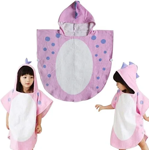 Miniatura 8 de Toalla de baño para niños, bata con capucha, poncho de natación para playa, patrón de dinosaurio, para niños de 0 a 8 años Verde