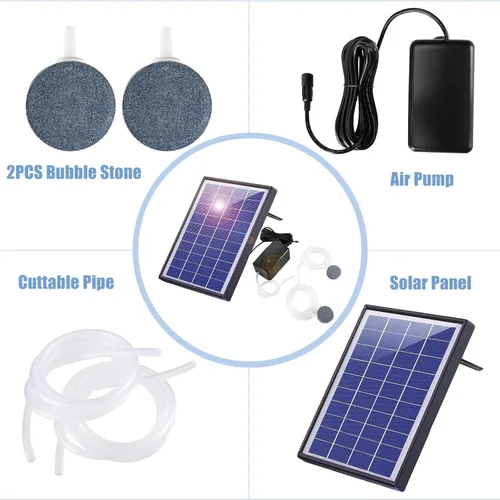 Miniatura 4 de Andoer Oxigenador de estanque alimentado por energía solar, bomba de oxígeno solar, bomba de aire de oxígeno para acuario, aireador de pesca