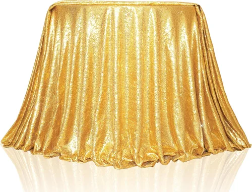 Miniatura 86 de PartyDelight Mantel de lentejuelas redondo de 50 pulgadas, color dorado claro, adorno de mesa para decoración de bodas, fiestas, cumpleaños