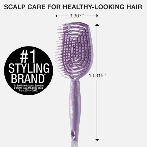 Miniatura 6 de Conair Cepillo desenredante para el cuidado del cuero cabelludo - Cepillo para cabello rizado - Masajeador de cuero cabelludo - cepillos