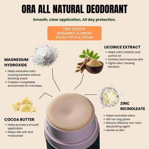Miniatura 6 de Shear Revival Ora All Natural Deodorant - Aluminum Free, Baking Soda Free Deodorant with Cocoa Butter, Long Lasting, Gentle Formula for All Skin