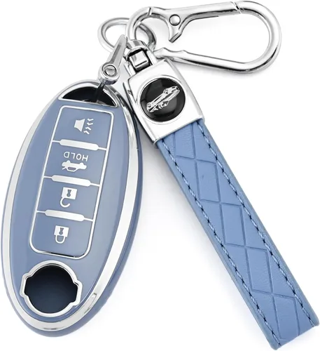 Miniatura 8 de Joilery Funda para llavero para Nissan Rogue Altima Accesorios, Compatible con llave de 4 botones, Carcasa protectora de TPU para Sentra, Murano