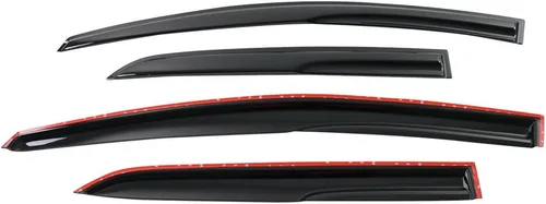 Miniatura 4 de IKON MOTORSPORTS - Visera de ventana compatible con Toyota Yaris Sedán 2007-2013, humo acrílico teñido y semitransparente, protector de sombra
