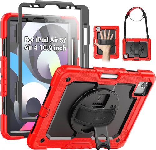 Miniatura 13 de SEYMAC Funda para iPad Air de 5ª/4ª generación de 10.9 pulgadas, Funda Protectora de Cuerpo Completo Resistente a Golpes con Protector de Pantalla