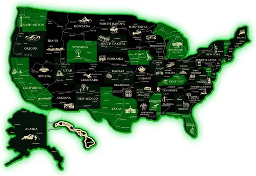 Miniatura 16 de JustLikeWood Rompecabezas de madera 3D de mapa de Estados Unidos de 16 x 9 ″ con los estados y capitales, decoraciones del 4 de julio, mapa de viaje