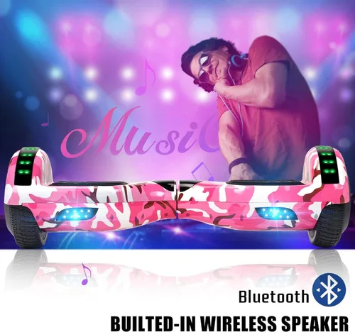 Miniatura 3 de FLYING-ANT Hoverboard de 6.5" de dos ruedas con asiento de autoequilibrio, scooter eléctrico con ruedas de luz LED Flash A01-rosa